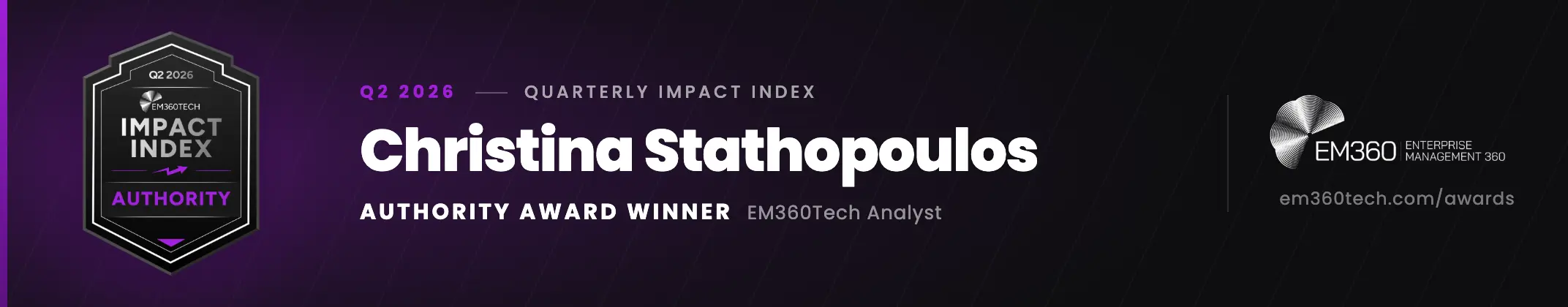 Authority Award Winner — EM360Tech Quarterly Impact Index Q2 2026