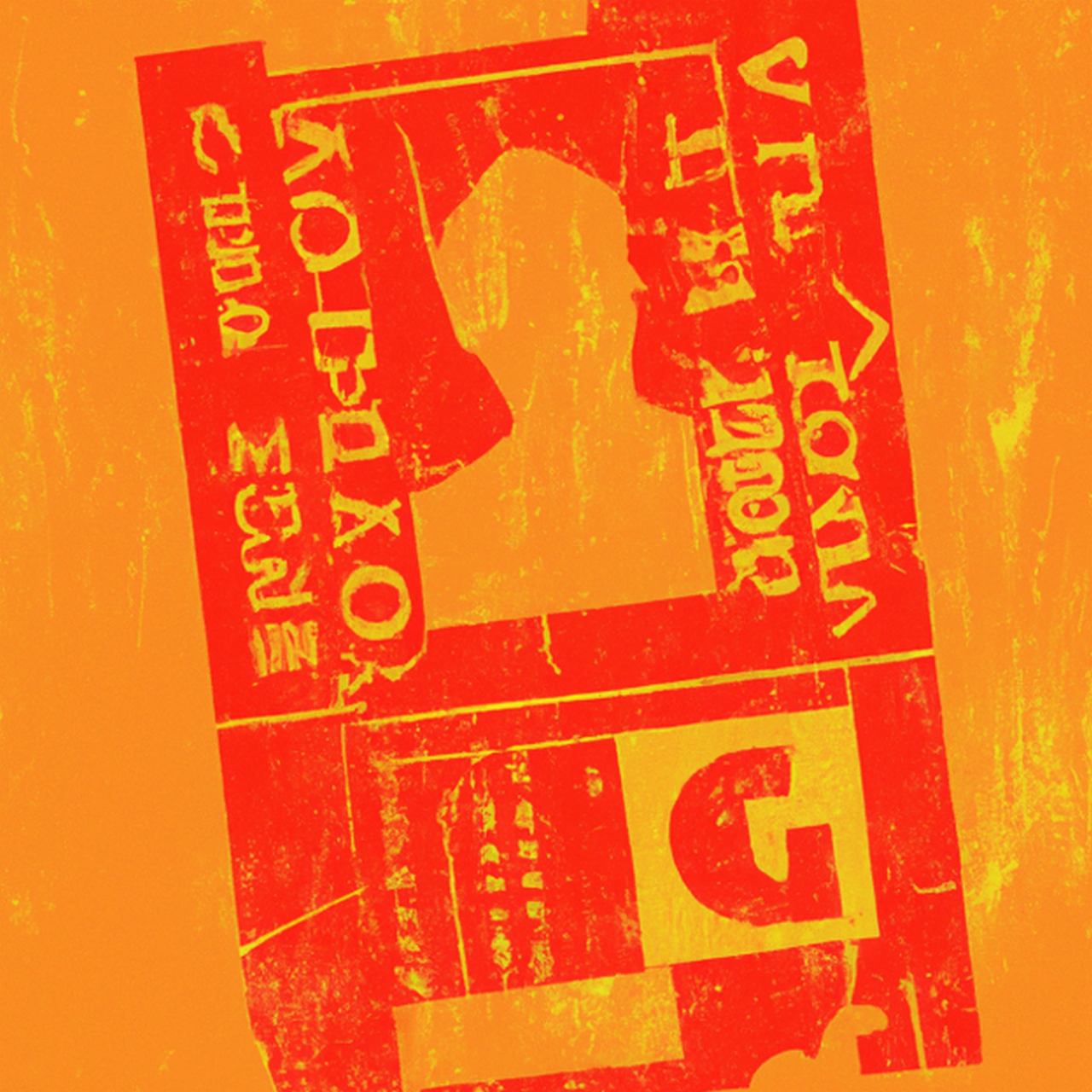 stylized ticket stub in orange