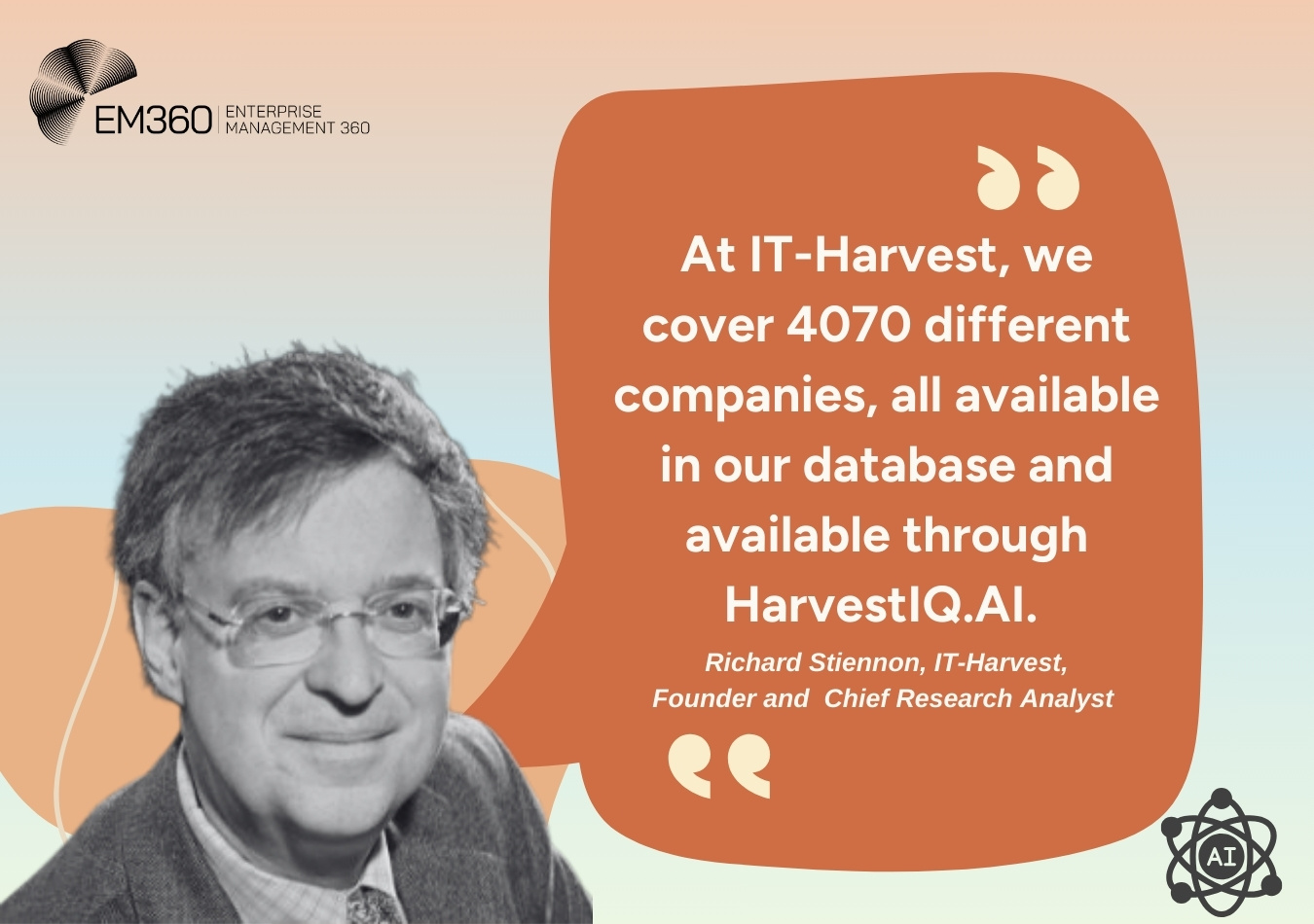 EM360tech interviews IT-Harvest founder, richard stiennon talking about their new product with ai assistants called harvestiq.ai