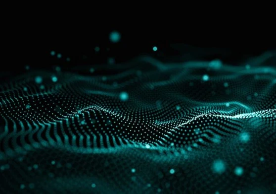 data analytics wave in neon