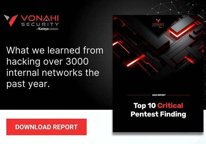 vonahi security top 10 pentesting finding