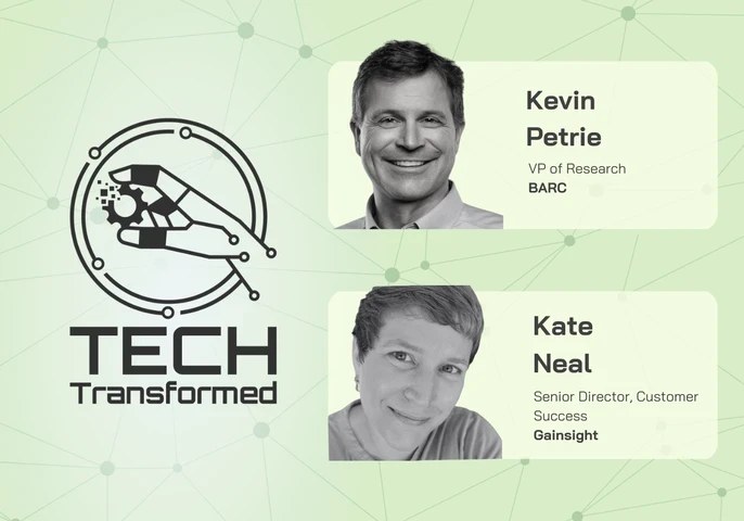 customer success ai podcast with kevin petrie of BARC and kate neal from Gainsight
