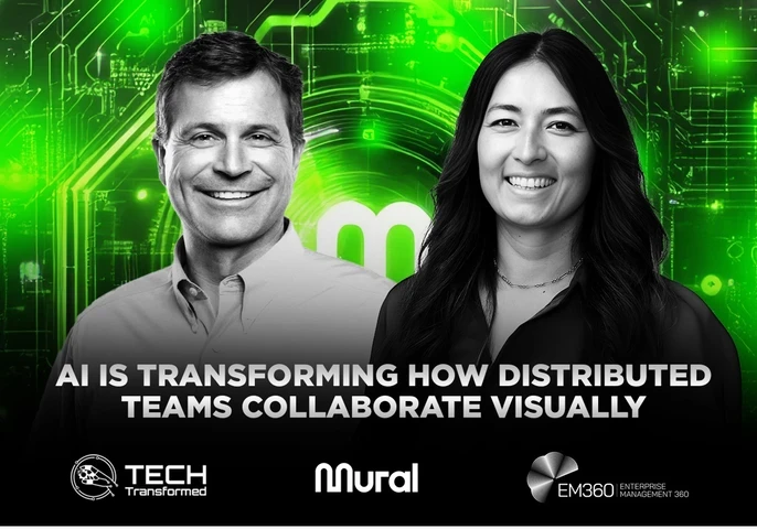 AI-powered canvas displaying a collaborative workflow with AI-generated visuals, customer journey maps, and team alignment indicators, enabling hybrid and remote teams to work efficiently.