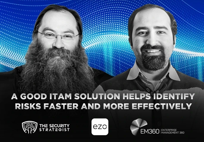 Syed Ali and Chris Steffen discussing IT asset management and deterministic automation during a Security Strategist podcast recording.
