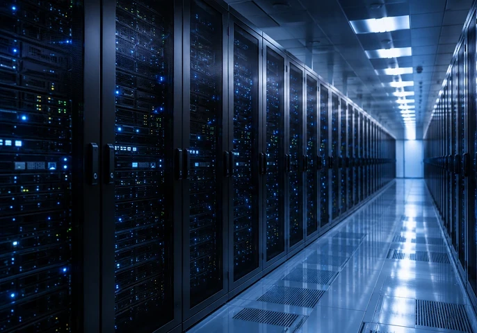 Banner image showing row of servers in data centre