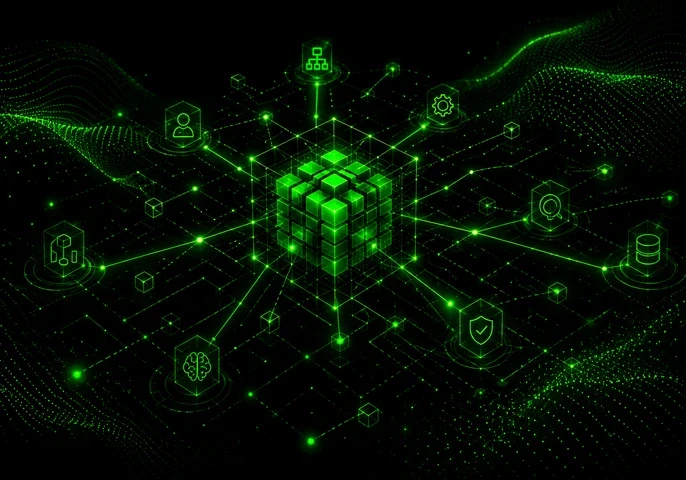 EM360Tech title graphic for an article about AI use case management and enterprise AI value, featuring a glowing green network of connected data nodes, AI systems, user icons, analytics symbols, and interconnected digital infrastructure on a black background. Visible text reads: “AI Use Case Management and Enterprise AI Value” and “We explain why AI use case management is becoming a critical discipline for governance, value creation, and long-term scalability.”