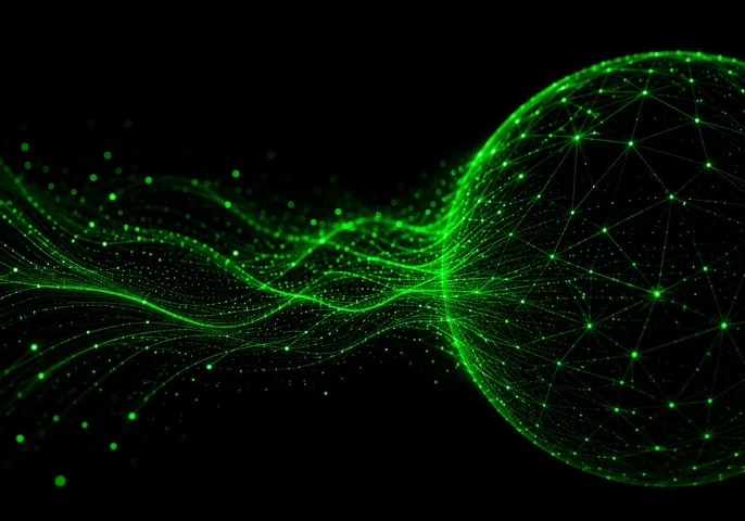 EM360Tech header graphic titled "The Rise Of Comprehension Risk In Enterprise AI" with a black background and bright green interconnected data networks, flowing digital waveforms, and a globe-like mesh structure representing AI systems, organisational complexity, and connected intelligence. Subtitle explains that AI adoption is shifting from a deployment challenge to a question of organisational understanding and accountability.