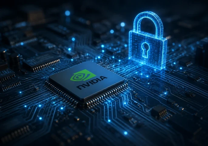 EM360Tech header graphic showing an NVIDIA AI chip on a circuit board with a glowing digital padlock above it, representing AI security and cybersecurity. The image includes the headline: "Nvidia Launches Open Secure AI Alliance After Hugging Face Breach".