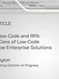 devops, low code, rpa pros and cons