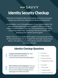 savvy identity security checkup