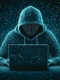 digital illustration of a hacker on a computer to depict gravy analytics, a data location broker has been hacked.
