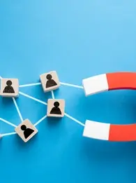 A magnet attracting leads