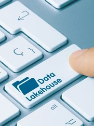 Data Lakehouse inscription on a keyboard key