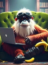 Orangutan on a chair