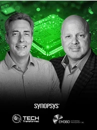 AI-powered chip design workflow visual showing semiconductor engineers using advanced EDA tools from silicon to system-level integration.