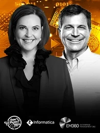 Amy Horowitz, Group VP at Informatica, and Kevin Petrie, VP of Research at BARC, in discussion about responsible AI and trusted data for enterprise technology.