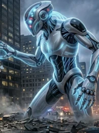 Illustration of cybersecurity infrastructure under AI-driven attack, showing automated patching systems, networked servers, and threat indicators representing AI-powered vulnerability discovery and cyber risk exposure.