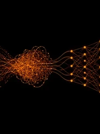 Header graphic with a black background showing orange data streams flowing into a tangled cluster before connecting to a structured AI neural network. Overlaid text reads: "Poor Data Quality Cost in Enterprise AI" and "We show how poor data quality creates hidden costs across enterprise AI systems, workflows and business decisions." EM360 logo appears in the top-right corner.