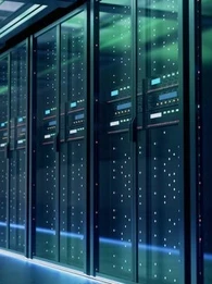 image showing numerous servers behind glass doors