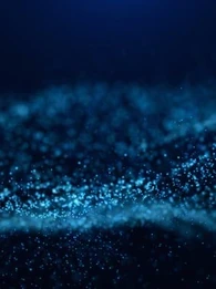 Data in a wave graph in neon blue