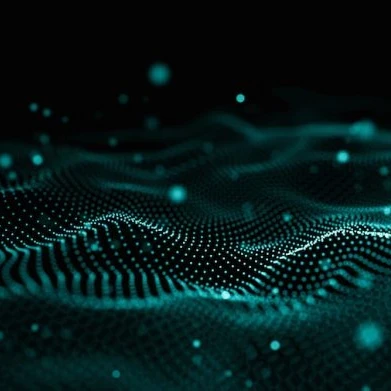 data analytics wave in neon