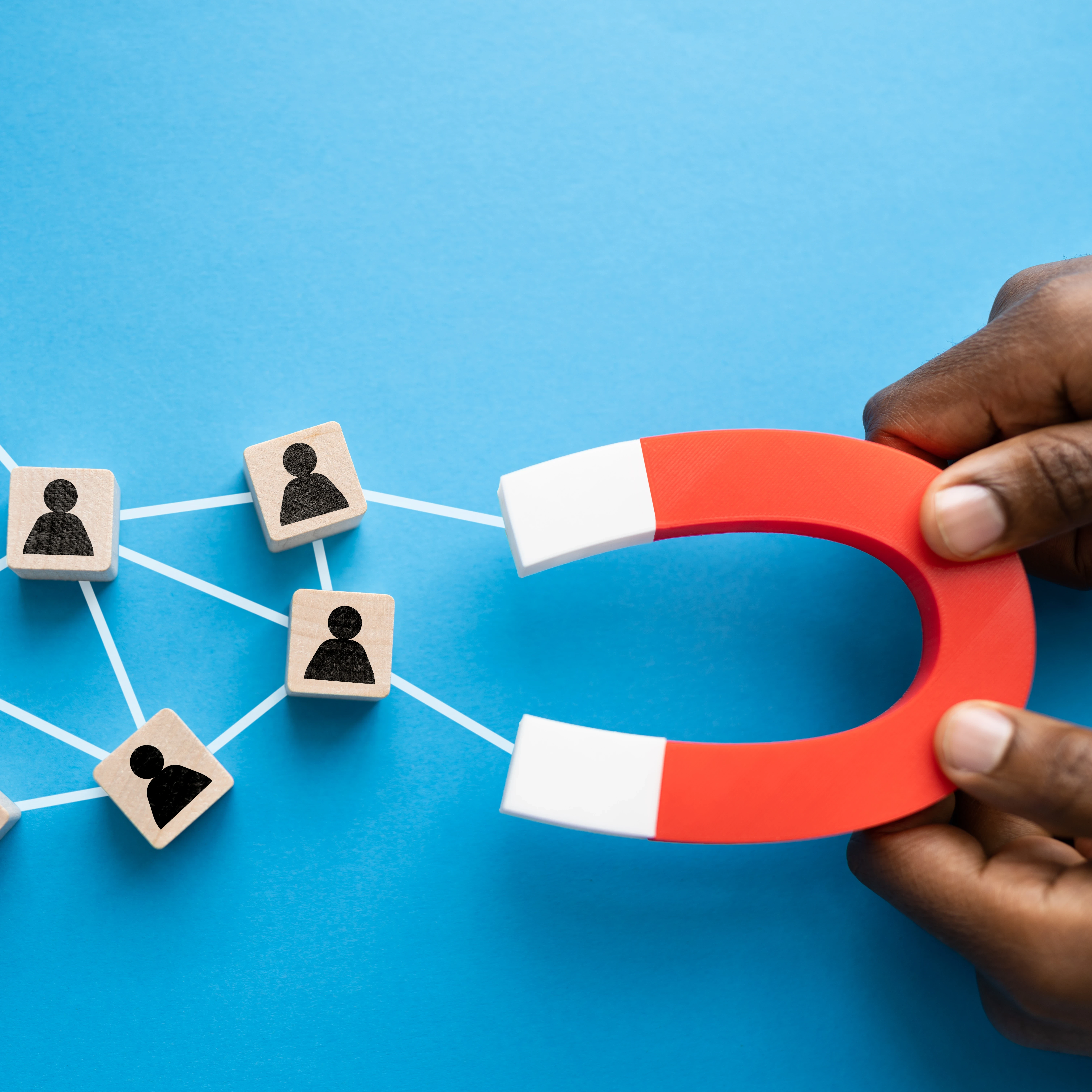 A magnet attracting leads