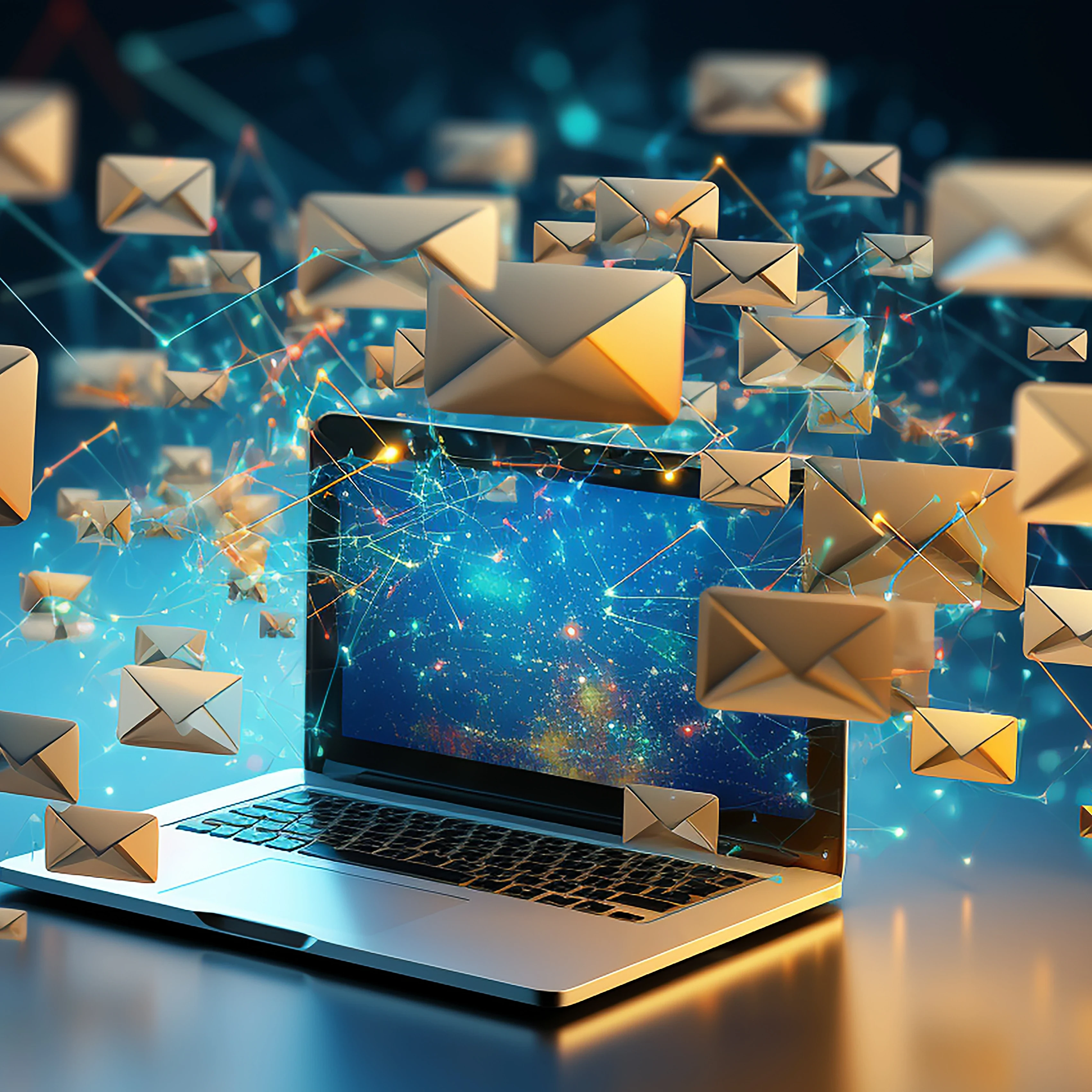 laptop with lots of emails