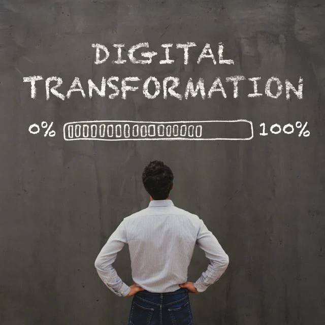 Man waiting for Digital Transformation to load