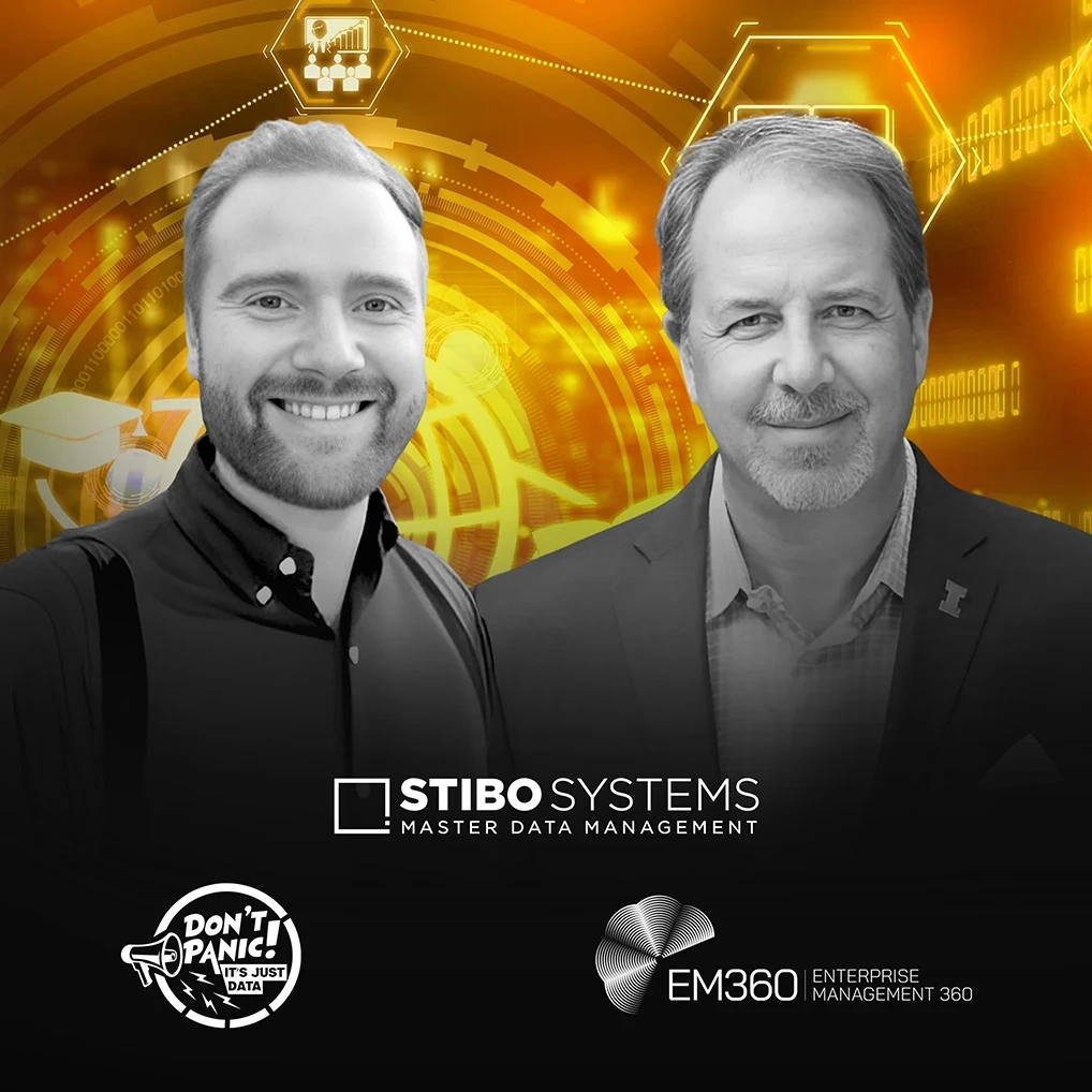 Søren Lundtoft, Sr. Director of Product Management at Stibo Systems, discusses AI-driven product data management on the ‘Don't Panic, It’s Just Data’ podcast hosted by Doug Laney, highlighting PXDC and unified product information solutions.