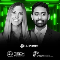 Christina Stathopoulos and Joe Pulickal discussing composable Customer Data Platforms, data governance, and first-party data strategies on the Tech Transformed podcast