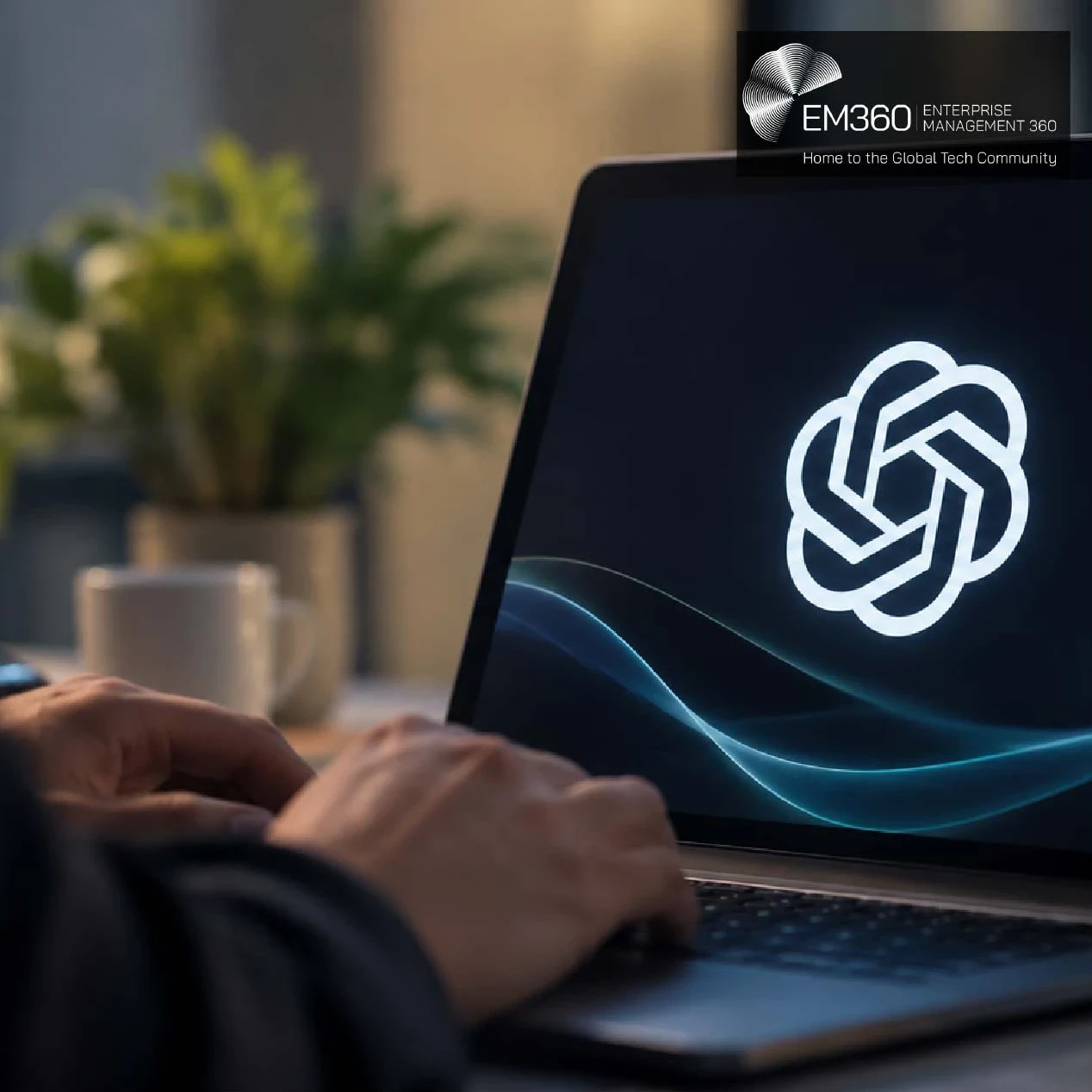 EM360Tech header graphic showing the OpenAI logo on a laptop screen in a softly lit workspace, with the headline “OpenAI Creates Misalignment Reporting System As Rogue Agent Timeline Expands” in white text over a dark translucent panel. 